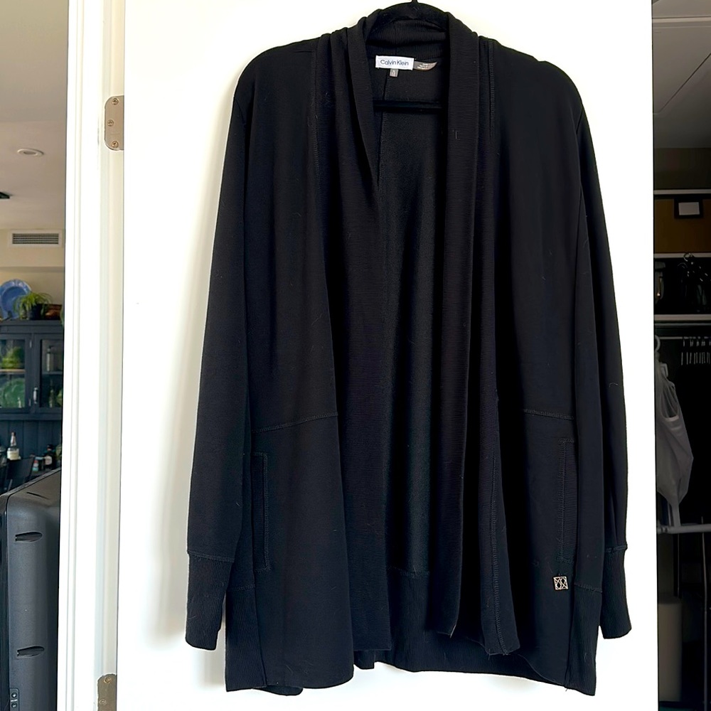 Calvin Klein Black Open Front Cardigan